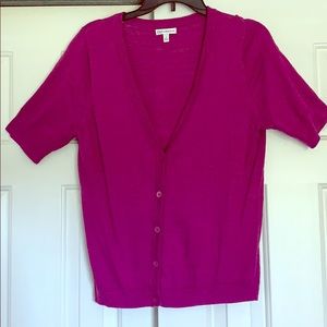 Magenta short sleeve cardigan